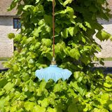 Lustre vintage opaline bleu