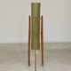 Rocket green floor lamp by Novoplast fiber and wood 1960