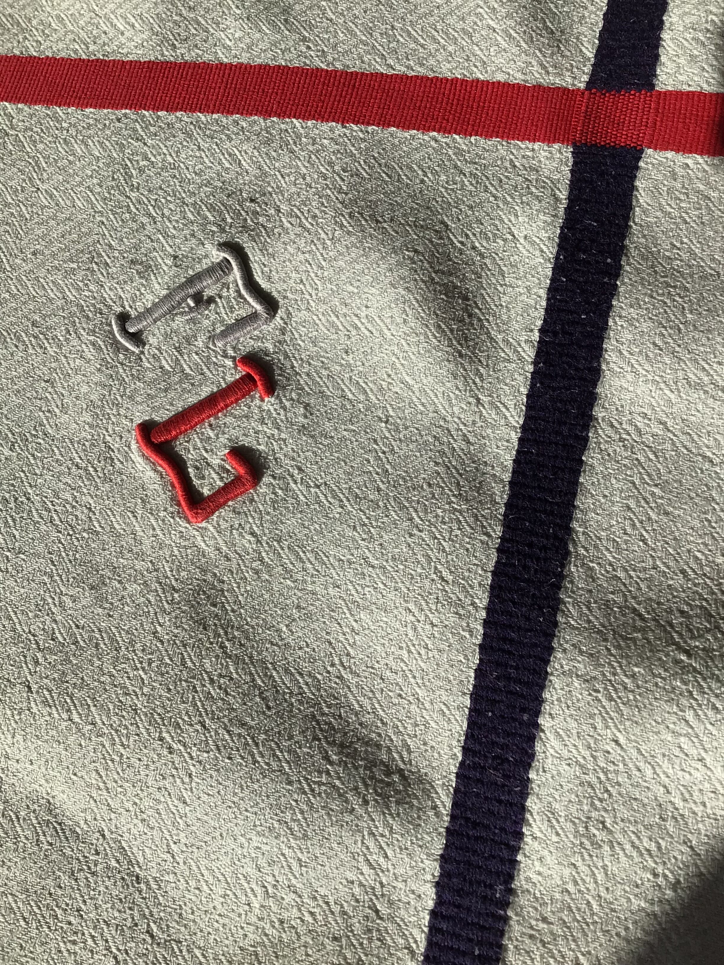 Embroidered tablecloth FL rectangle basque fabric navy and red