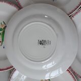 Set of 5 dessert plates Digoin Sarreguemines years 30-40