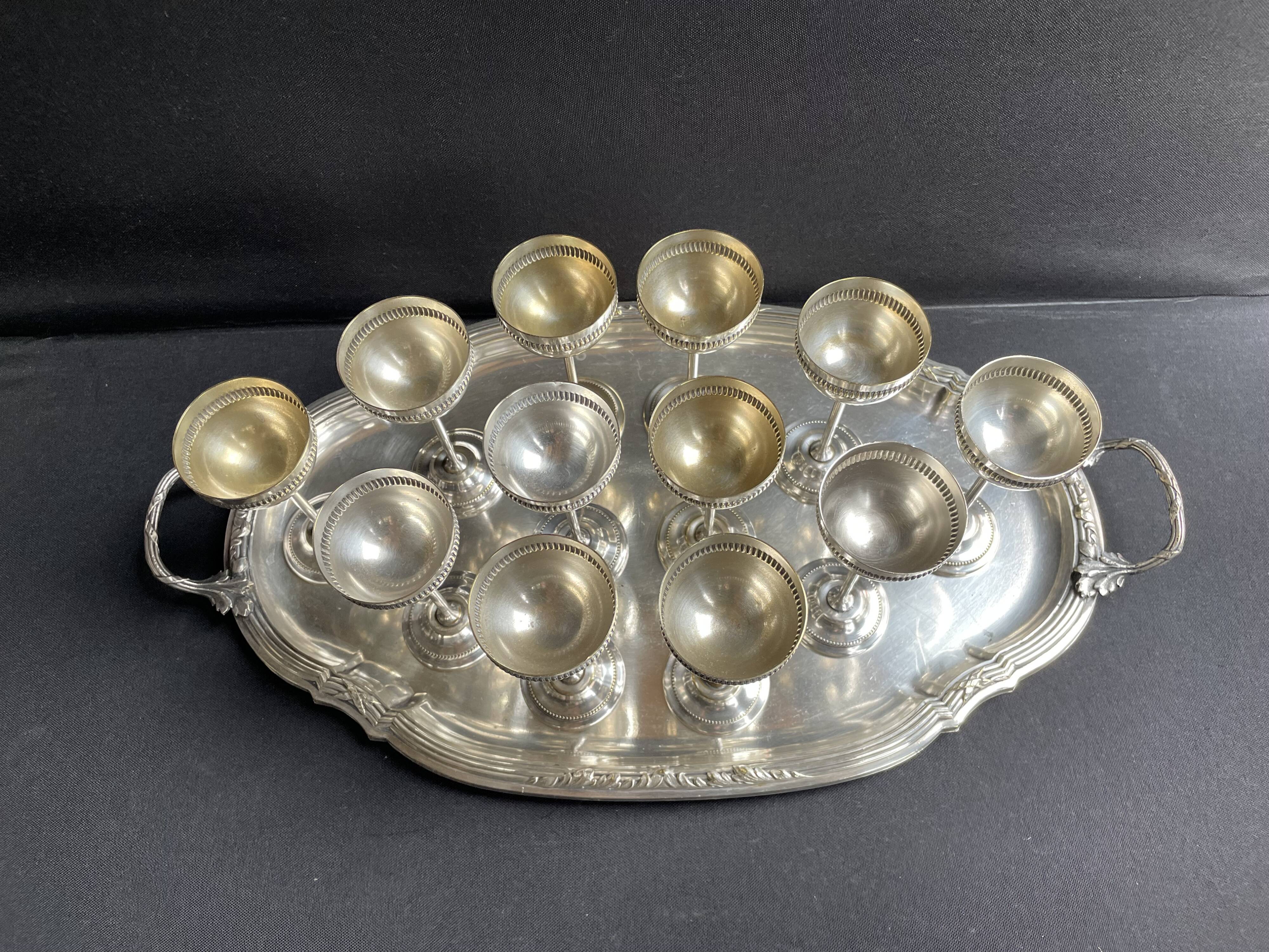 Liqueur service – Silver plated