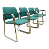 Retro armchairs with armrests, 1970s–80s, Czechoslovakia (set of 4)