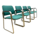 Retro armchairs with armrests, 1970s–80s, Czechoslovakia (set of 4)