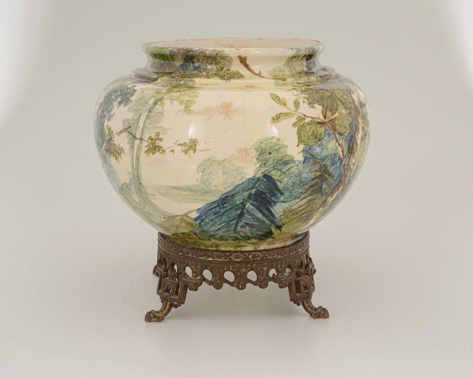 Cache pot slip impressionist 1900 japanese base montigny nineteenth
