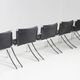 Giotto Stoppino black leather and chrome vintage dining chairs model Jot