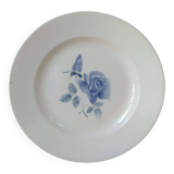 Grand plat Digoin Sarreguemines Rose bleue