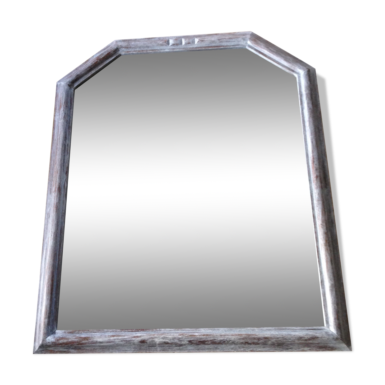 White beveled 81x68cm mirror