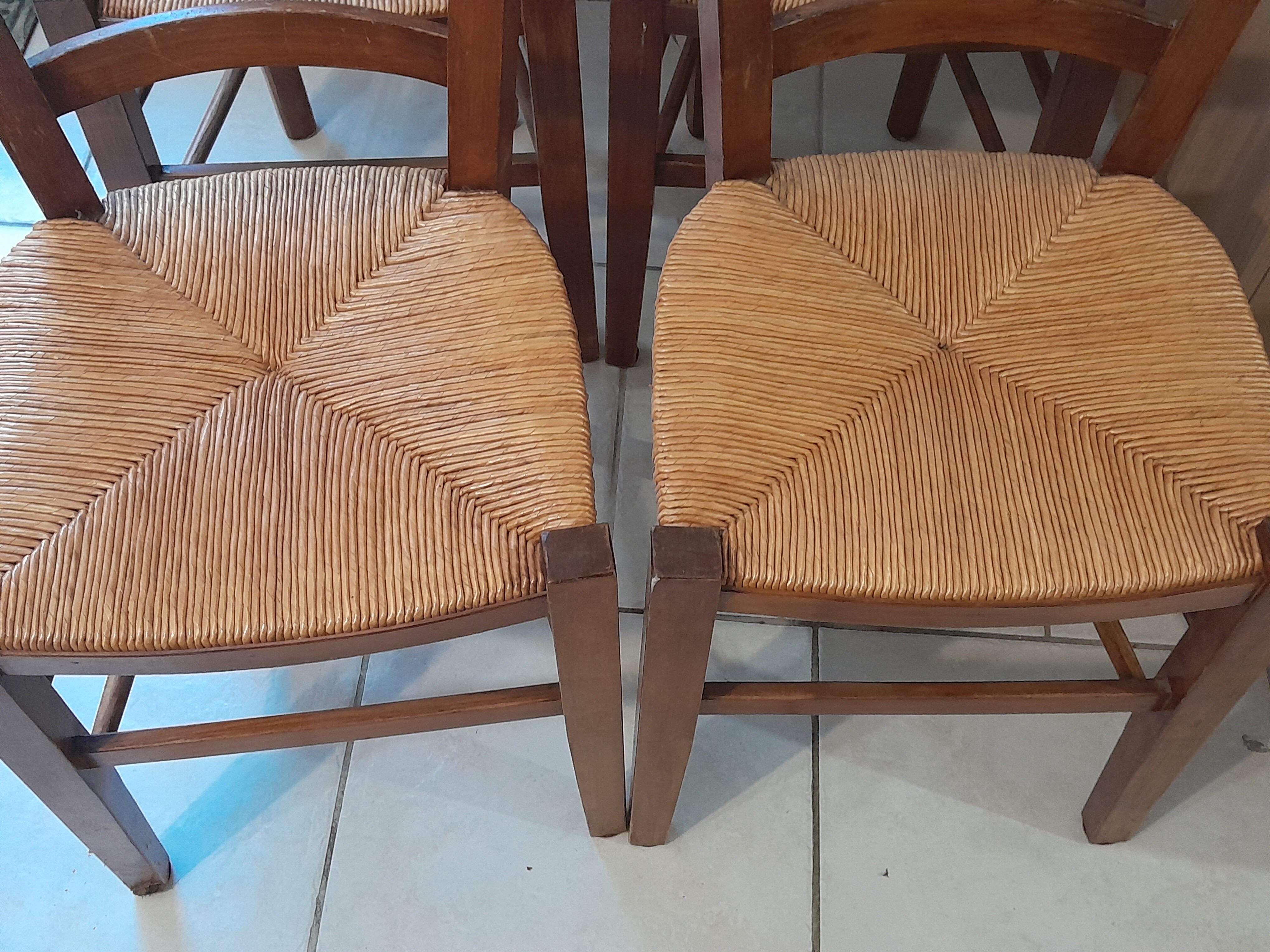 4 chaises assise paille