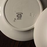 A set of 8 small plates Terre de Fer flowers green Choisy le Roi