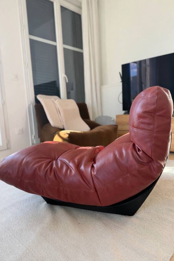 Fauteuil marsala ligne roset pu leather