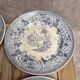 Set of 8 antique English dessert plates by J. Marshall & Co Bosphorus purple earthenware 19th century.
