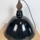 East German Black Enamel Factory Light by Lbd Veb Leuchtenbau Dresden, 1950