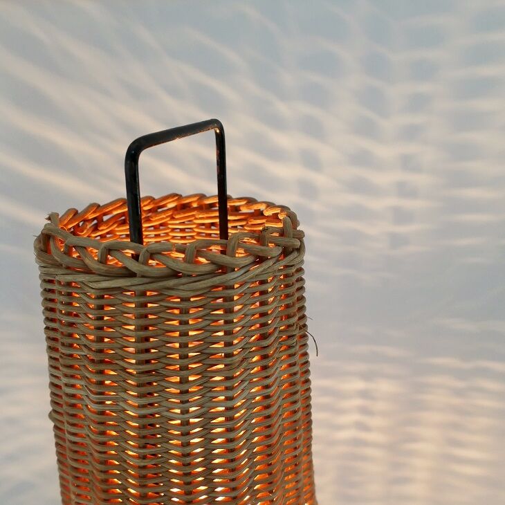 Vintage wicker mushroom lamppost