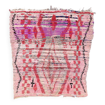 Tapis Marocain Boujad rose - 171 x 147 cm