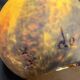 Yellow, round art deco table lamp. Art d'France
