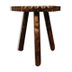 Brutalist tripod stool cut with gouge