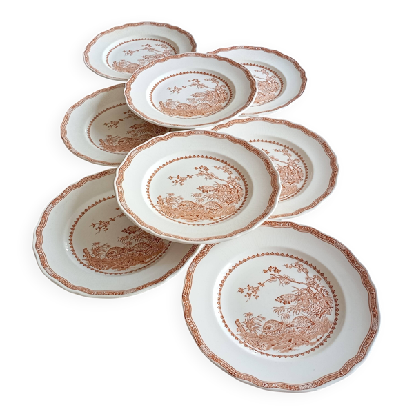 Assiettes plates anglaises Furnivals ''Quail