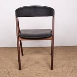 4 Danish chairs in Afromosia and skai model 205 by Thomas Harlev