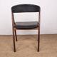 4 Danish chairs in Afromosia and skai model 205 by Thomas Harlev