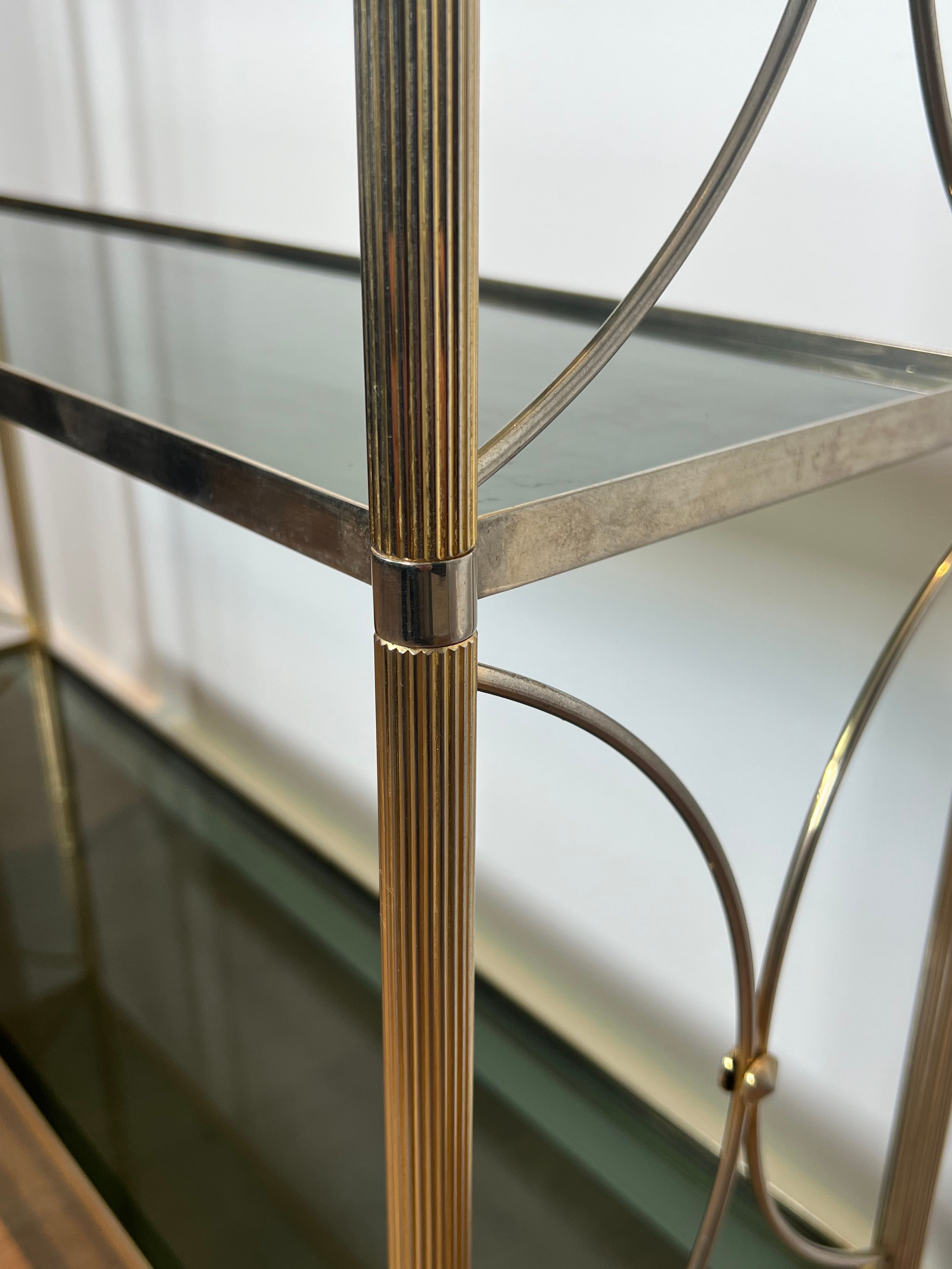 Neoclassical style silver-plated metal shelf attributed to the Jansen company