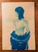 Signed monochrome blue painting of a female portrait "Weekend in Capri" Italy