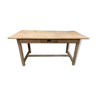 Old farm table in raw oak