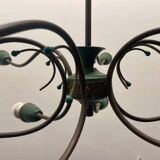 Italian Bronze Green Chandelier 1950’s