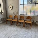 Set of 4 Daumiller pine chairs