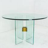 Round table in Italian glass