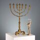 Antique gilded wooden candelabrum with 7 arms, 19th-20th century.