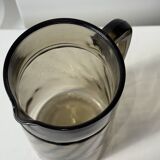 Vintage striated smoked glass carafe
