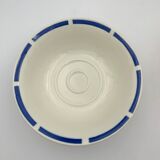 Two vintage cups in white earthenware, blue ledé 1950