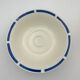 Two vintage cups in white earthenware, blue ledé 1950