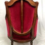 Louis XVI style shepherdess trimmed with dark red velvet, early nineteenth