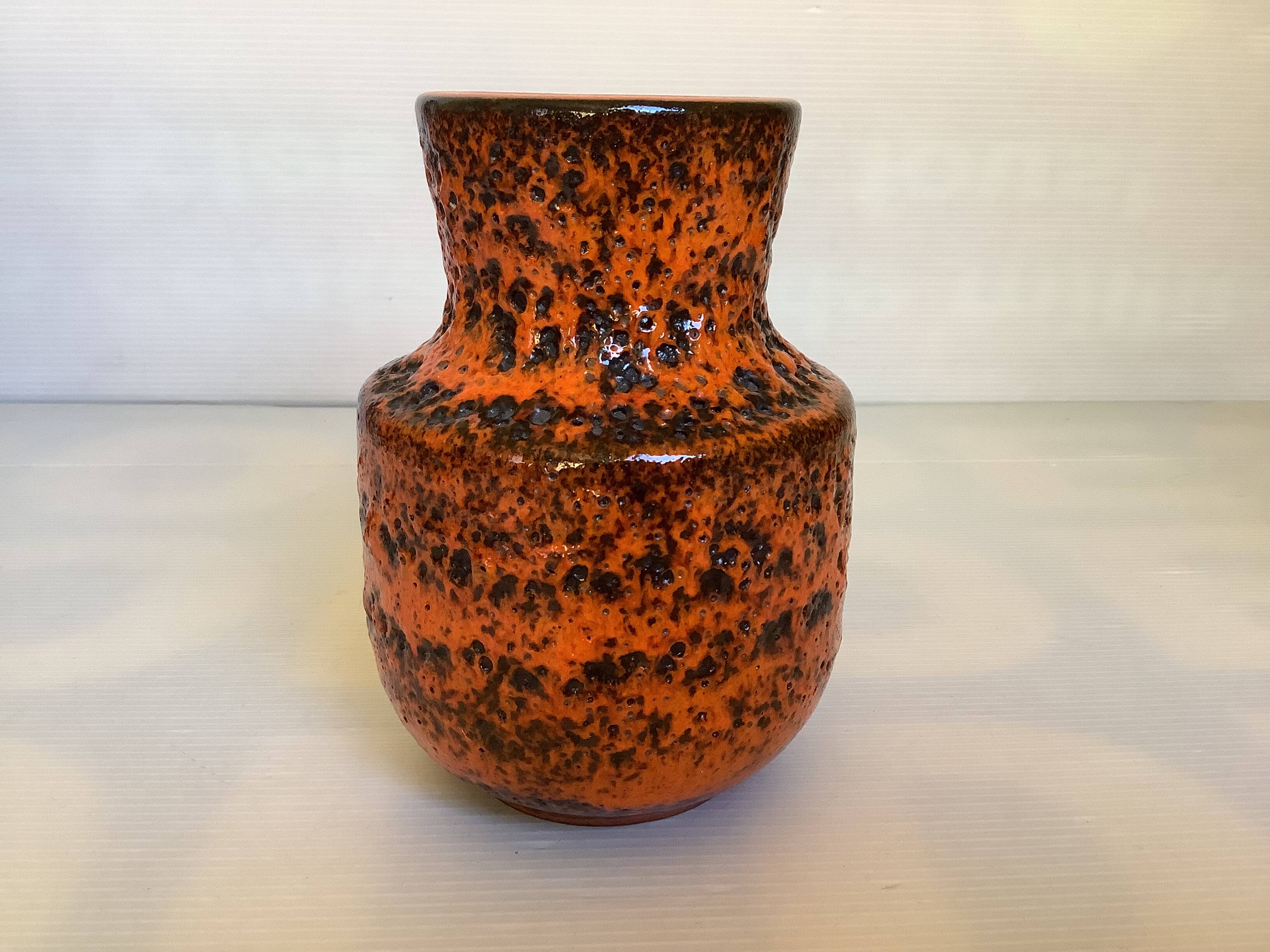 Vase orange écume de mer fat lava
