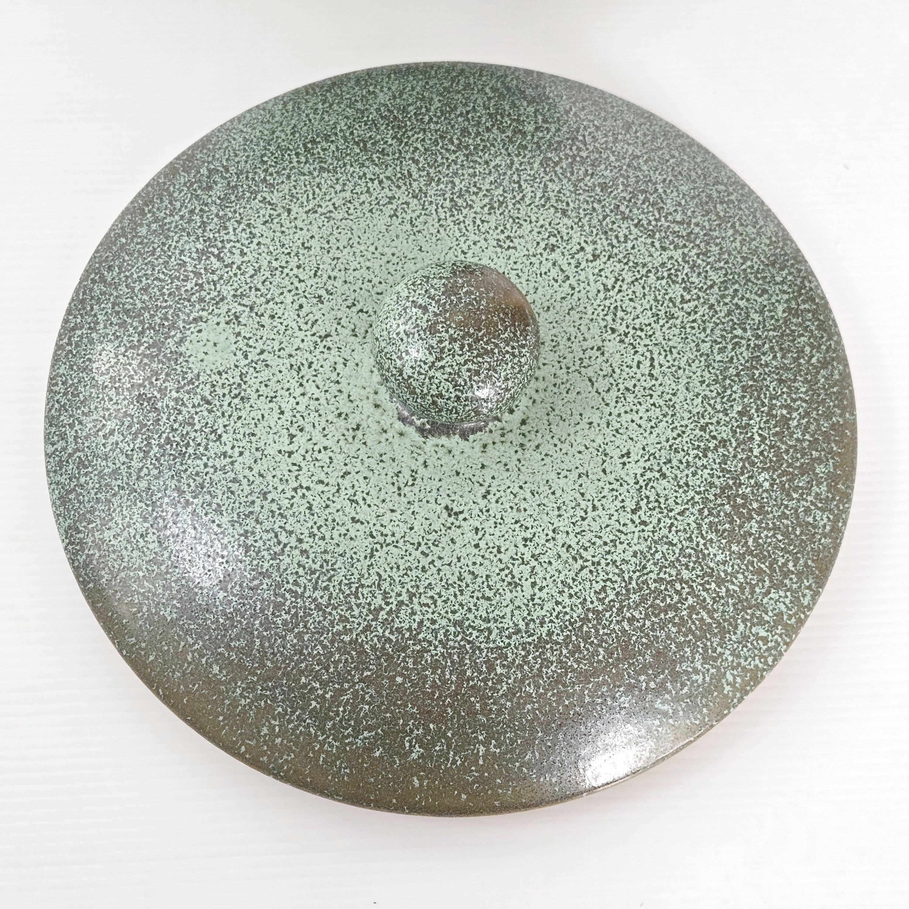 Lunetta Vallauris soup tureen and salad bowl in gilded ceramic, 1960