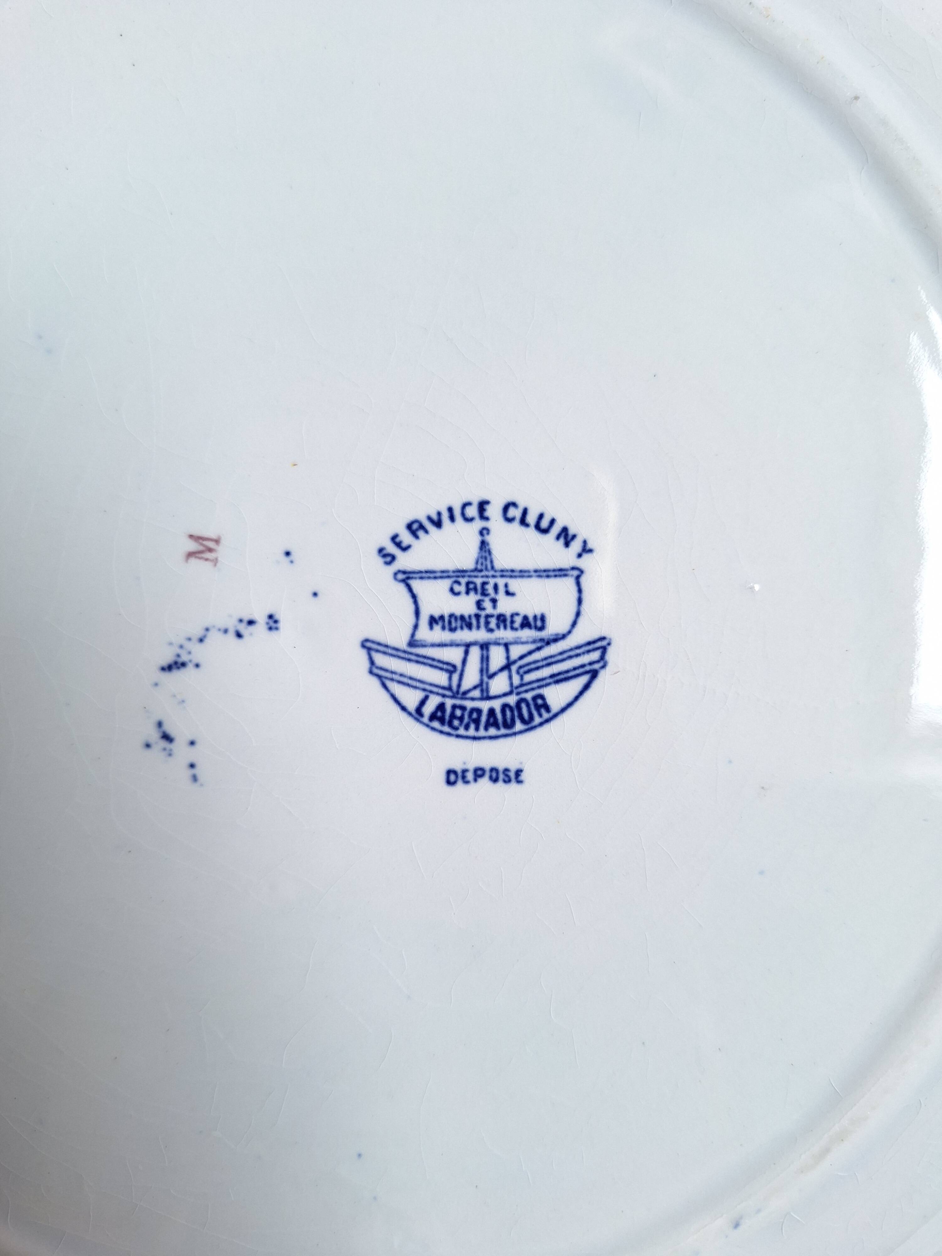 Plat rond Creil et Montereau bleu