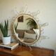 Miroir vintage en métal doré avec effet convexe des années 70