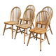 5 chaises anglaises Windsor en bois massif courbé XXème