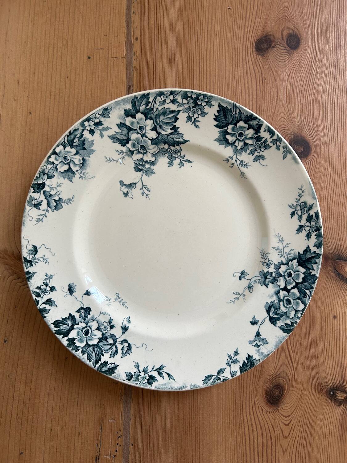 Series of 3 old flat plates “Terre de Fer”