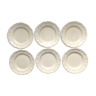 Set of 6 flat plates Digoin Sarreguemines, ivory color