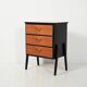 Small Scandinavian black lacquered chest of drawers from the 1950s