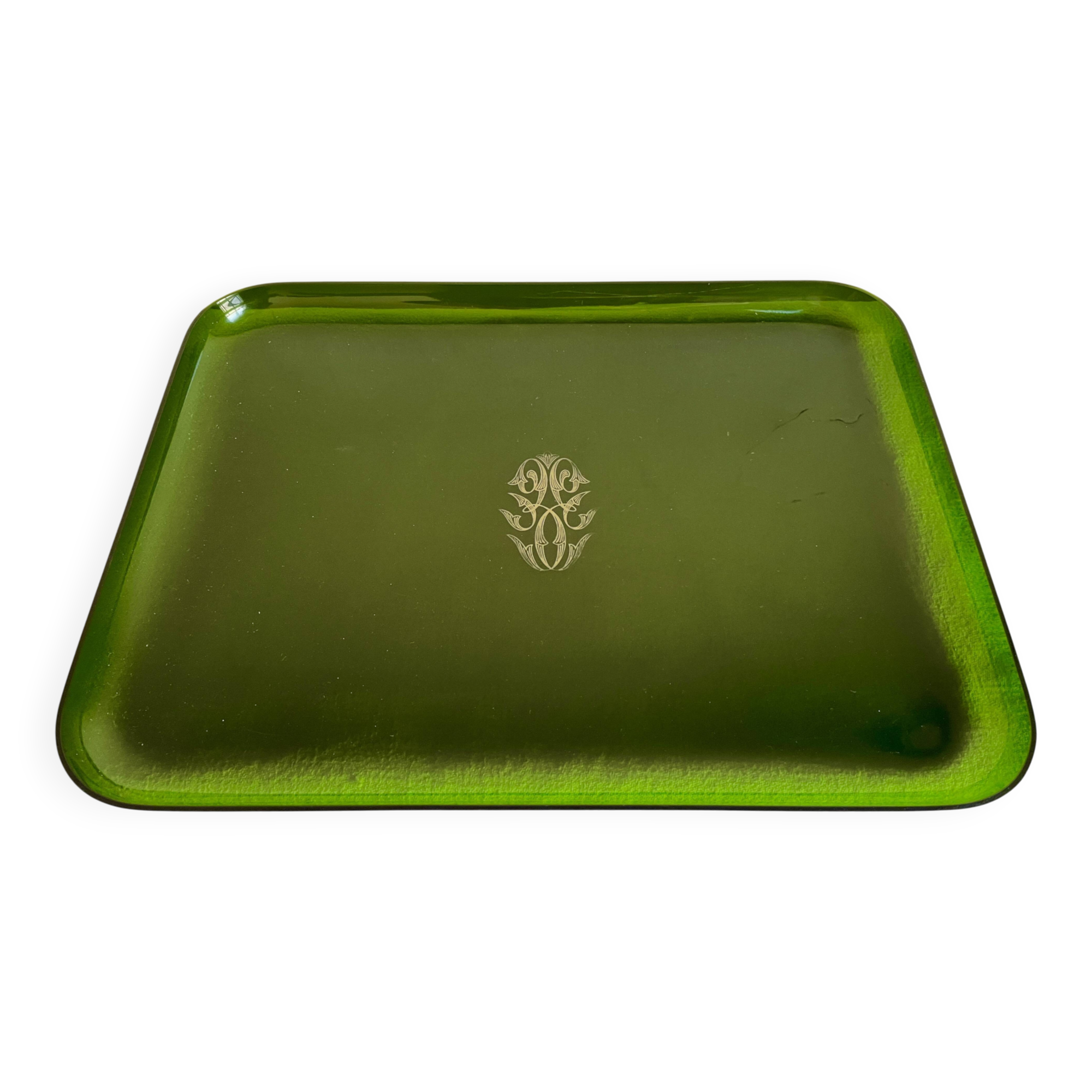 1980 green plexiglass plateau neo-classical