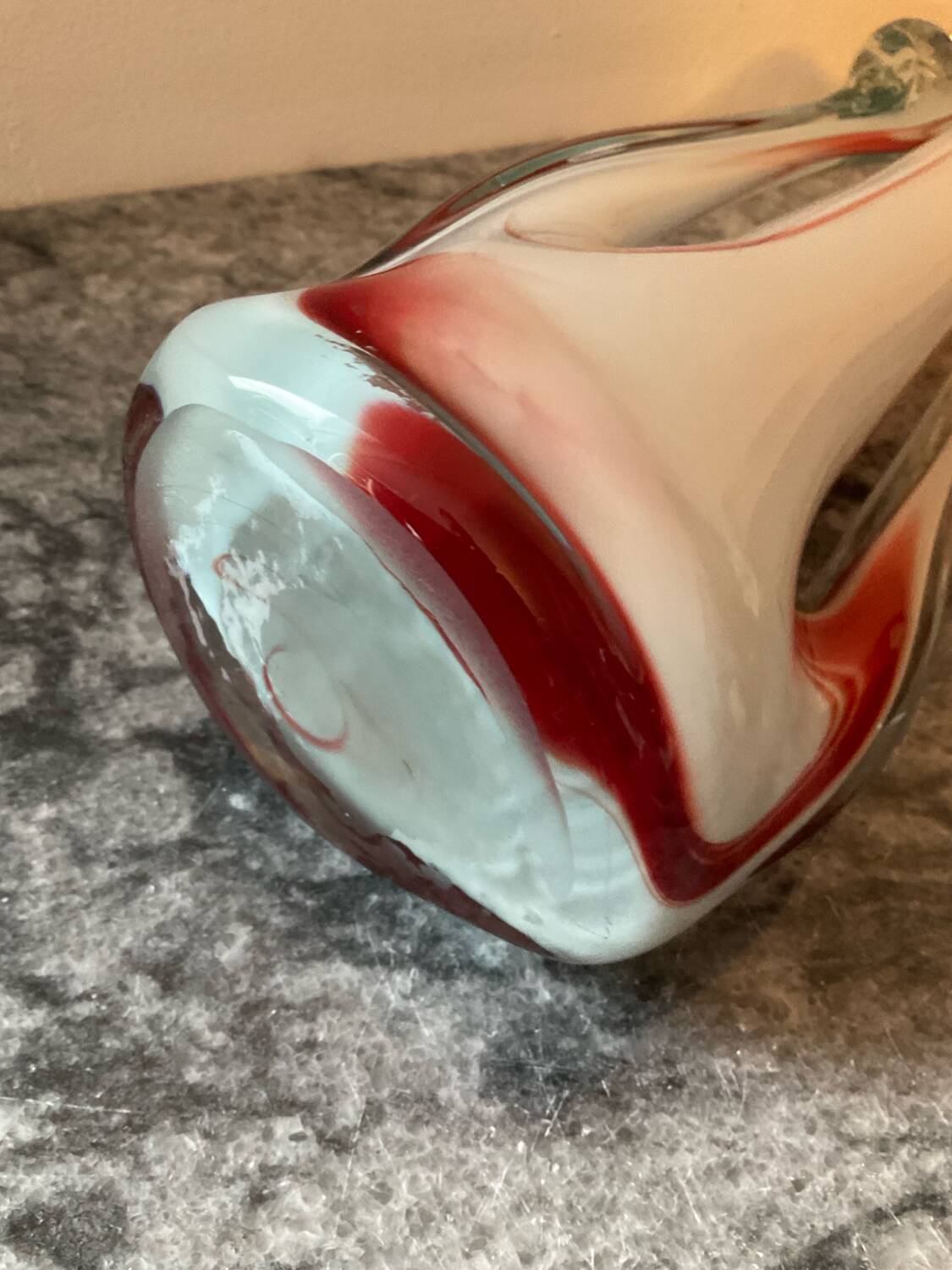 Two vintage ear vases made of Murano glass.