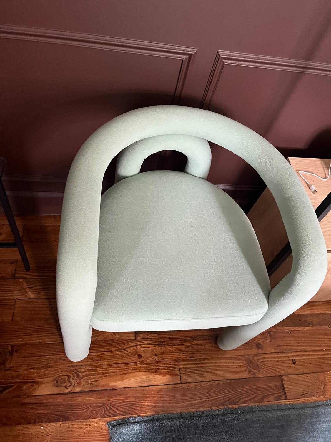 Chaise en velours des années 70