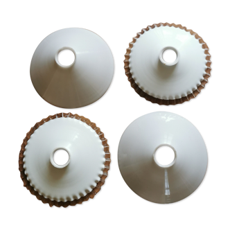 4 abat-jours opaline simple et dentellé