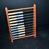 Vintage wooden school abacus - counting board unit tens in pearl school 1960-70