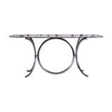 Chrome and smoked glass dining table in the style of Gastone Rinaldi, 1970.