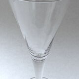 Suite of six colorless crystal champagne flutes