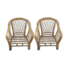 Paire de fauteuils en rotin